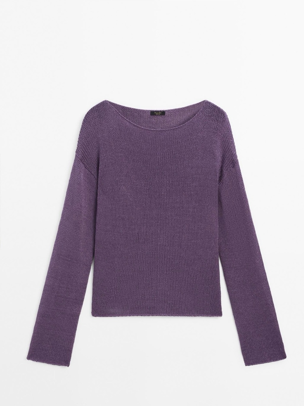 Massimo Dutti Purple Knit Crewneck Sweater